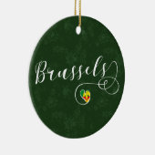 Brüsseler Flagge im Herzen Keramik Ornament (Rechts)