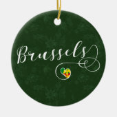Brüsseler Flagge im Herzen Keramik Ornament (Vorne)