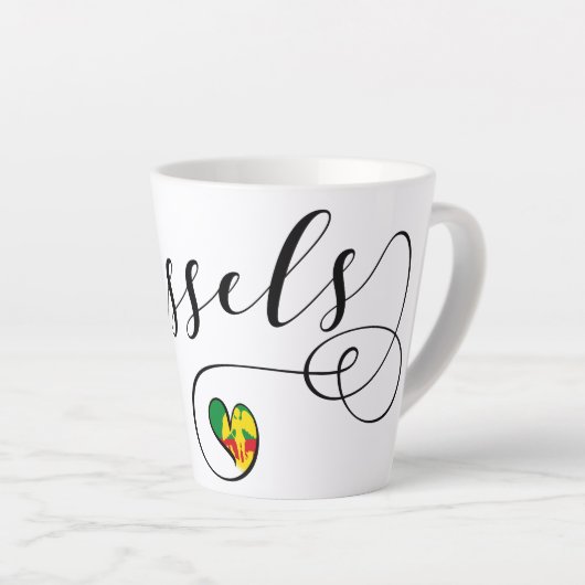 Brüsseler Flagge im Herzen Milchtasse (Rechte Ecke)