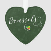 Brüsseler Flagge im Herzen Ornament (Vorderseite)