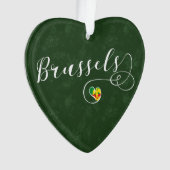 Brüsseler Flagge im Herzen Ornament (Vorderseite)