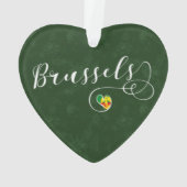 Brüsseler Flagge im Herzen Ornament (Rückseite)