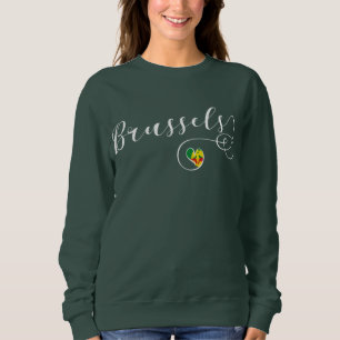 Brüsseler Flagge im Herzen Sweatshirt