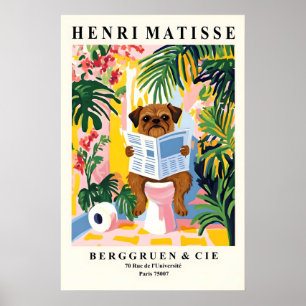 Brüsseler Griffon Badezimmer Matisse Stil Hund auf Poster