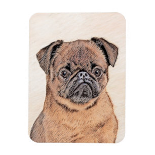 Brüsseler Griffon Glatt Original-Hundekunst Magnet