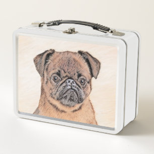 Brüsseler Griffon Glatthaar Original-Hundekunst Metall Brotdose