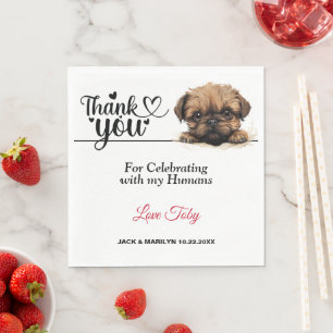Brüsseler Griffon Hochzeitsempfang Serviette