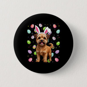 Brüsseler Griffon-Hund Fröhliche Ostereier-Suche H Button