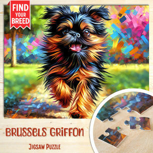 Brüsseler Griffon-Hundeporträt Acryl-Kunstdruck Puzzle