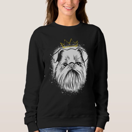 Brüsseler Griffon mit Krone Sweatshirt (Vorderseite)