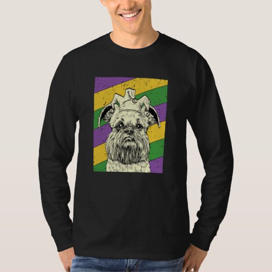 Brüsseler Griffon Narr Mardi Gras Hunde-Mama oder T-Shirt (Vorderseite)