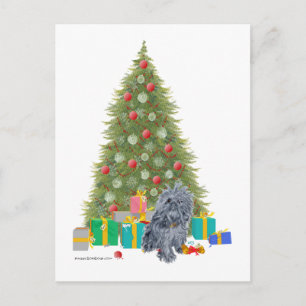 Brüsseler Griffon-Weihnachtsbaum Feiertagspostkarte