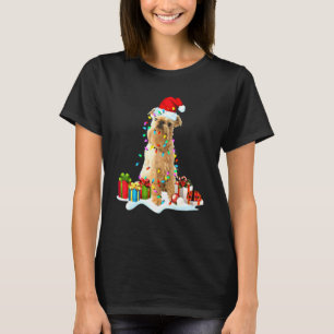 Brüsseler Griffon Weihnachtsmann-Christbaum-Lichte T-Shirt