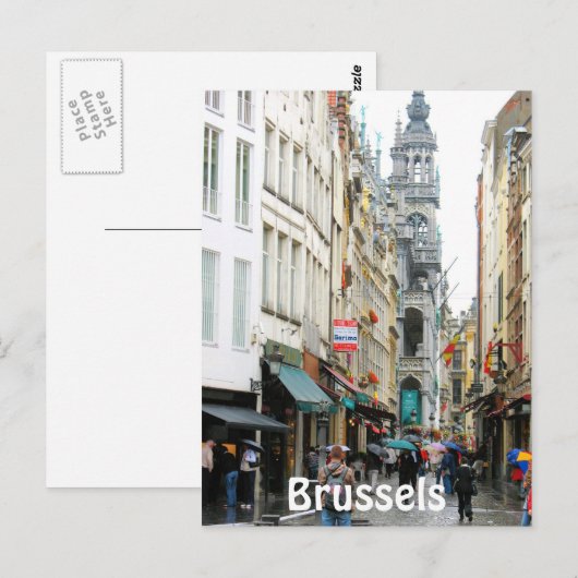 Brüsseler Marktplatz Postkarte (Vorne/Hinten)