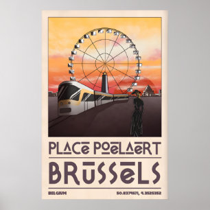 Brüsseler Stadtansicht Kunst Druck Mittelalterlich Poster