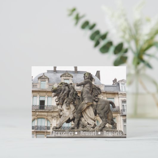 Brüsseler Statue Postkarte (Stehend Vorderseite)