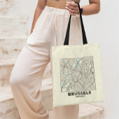 Brussels, Belgium City Map Tote Bag Tragetasche