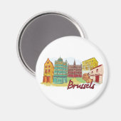 Brussels, Belgium Famous City Magnet (Vorderseite/Rückseite)