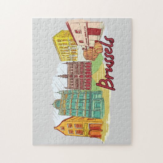 Brussels Belgium Travel City Puzzle (Vertikal)