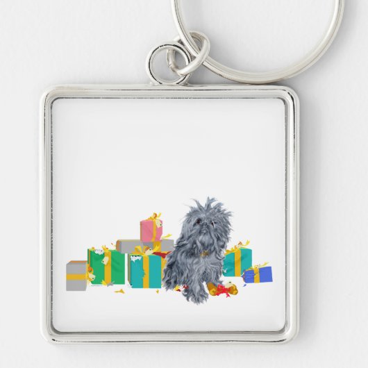 Brussels Griffon Christmas Geschenke Schlüsselanhänger (Vorne)
