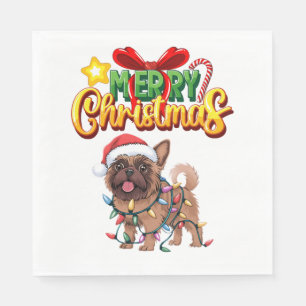 Brussels Griffon Christmas Lights Xmas Dogs Gesche Serviette