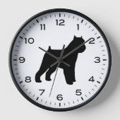 Brussels Griffon Dog Breed Silhouette Clock Uhr (Vorderseite)