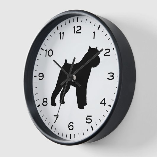 Brussels Griffon Dog Breed Silhouette Clock Uhr (Winkel)