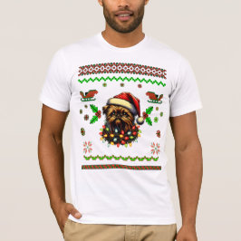Brussels Griffon Dog Christmas Hat Xmas T-Shirt