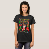 Brussels Griffon Dog in Christmas Socks Lights Xma T-Shirt (Vorne ganz)