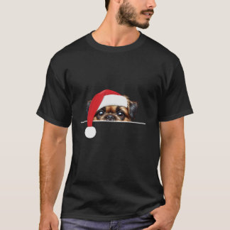 Brussels Griffon Dog Lover Funny Weihnachtsmannmüt T-Shirt