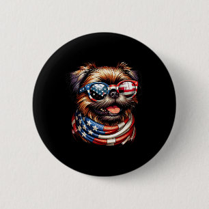 Brussels Griffon Dog Lover US Flag 4. Juli Pat Button