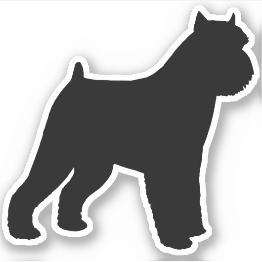 Brussels Griffon Dog Silhouette Vinyl Sticker (Vorderseite)