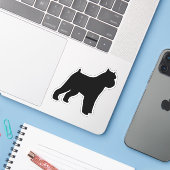 Brussels Griffon Dog Silhouette Vinyl Sticker (Laptop mit iPhone)