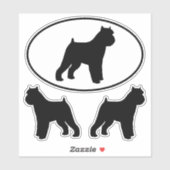 Brussels Griffon Dog Silhouetten Vinyl Sticker Set (Blatt)