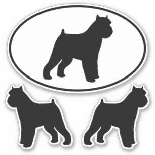 Brussels Griffon Dog Silhouetten Vinyl Sticker Set