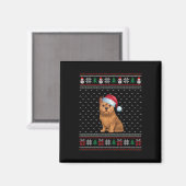 Brussels Griffon Dog Wear Weihnachtsmannmütze Ugly Magnet (Vorderseite/Rückseite)