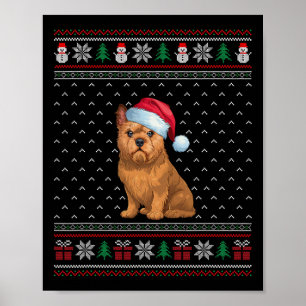 Brussels Griffon Dog Wear Weihnachtsmannmütze Ugly Poster