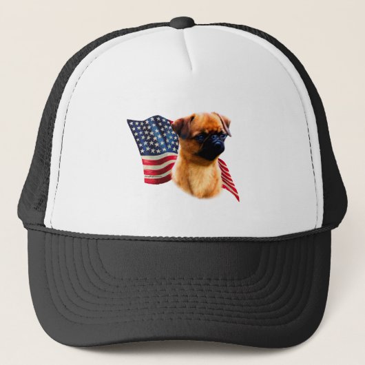 Brussels Griffon Flag Truckerkappe (Vorderseite)