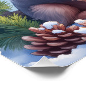 Brussels Griffon Frosted Window Christmas Art Poster (Ecke)