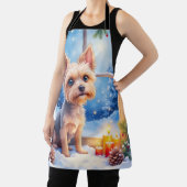 Brussels Griffon Frosted Window Christmas Art Schürze (InSitu)