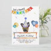 Brussels Griffon Lasse Pawty Dog Birthday Party Einladung (Stehend Vorderseite)