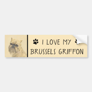 Brussels Griffon Painting - Niedliche Hundekunst Autoaufkleber