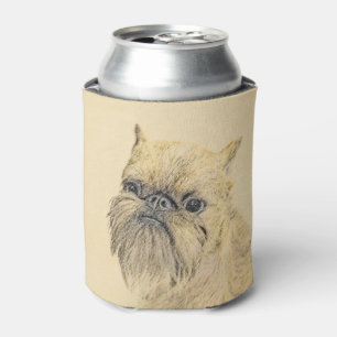 Brussels Griffon Painting - Niedliche Hundekunst Dosenkühler