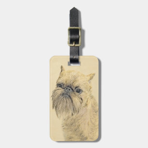 Brussels Griffon Painting - Niedliche Hundekunst Gepäckanhänger