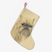 Brussels Griffon Painting - Niedliche Hundekunst Kleiner Weihnachtsstrumpf (Vorderansicht (hängend))