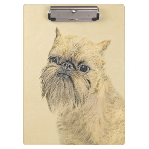 Brussels Griffon Painting - Niedliche Hundekunst Klemmbrett