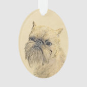 Brussels Griffon Painting - Niedliche Hundekunst Ornament (Vorderseite)