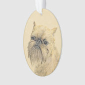 Brussels Griffon Painting - Niedliche Hundekunst Ornament (Vorderseite)