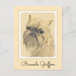 Brussels Griffon Painting - Niedliche Hundekunst Postkarte