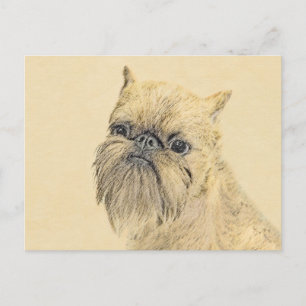 Brussels Griffon Painting - Niedliche Hundekunst Postkarte